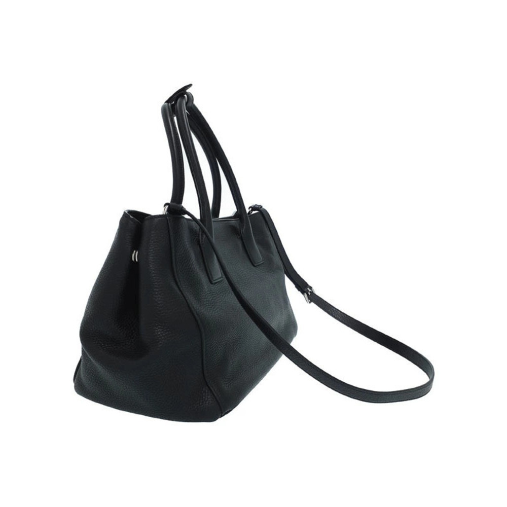 Prada Vitello Leather Bag Shopping Daino Tote leather Black pebbled
